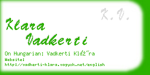 klara vadkerti business card